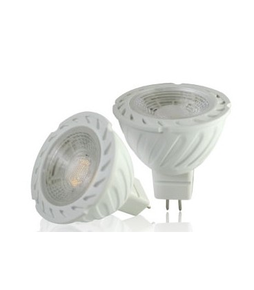 Led COB 7W GU 5.3 4500°K - Corps en Plastique Blanc
