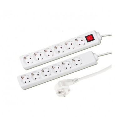 Multiprise 2P+T 6 prises - 4 m + interrupteur